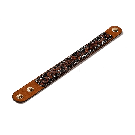 Faux Suede Snap Cord Bracelet LS-BJEW-F428-07-1