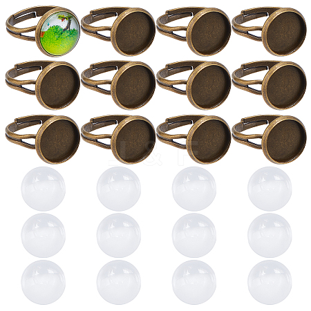 DIY Half Round Adjustable Ring Making Kit DIY-SC0019-86-1