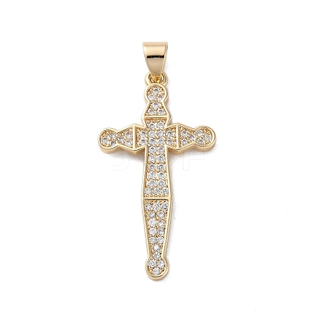 Brass Micro Micro Pave Clear Cubic Zirconia Pendants KK-A212-01L-G-1