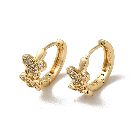 KC Gold Plated Brass Micro Pave Cubic Zirconia Hoop Earring EJEW-L271-01KCG-09-1