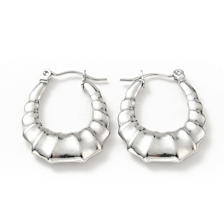 Non-Tarnish 304 Stainless Steel Teardrop Hoop Earrings for Women EJEW-G293-12P-1