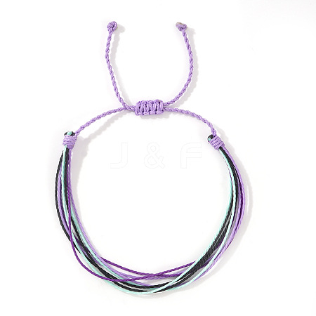 Adjustable Synthetic Fiber & Plush Cord Braided Bracelets AK4281-4-1
