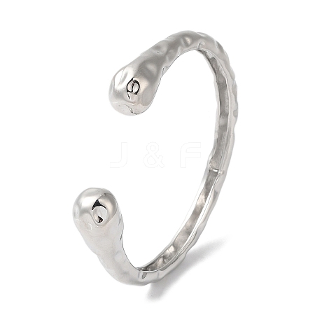 Rack Plating Brass Textured Open Cuff Bangles BJEW-S150-03P-1