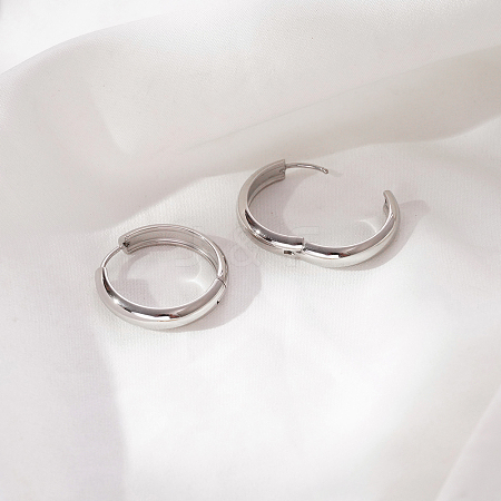 304 Stainless Steel Huggie Hoop Earrings QV2098-2-1