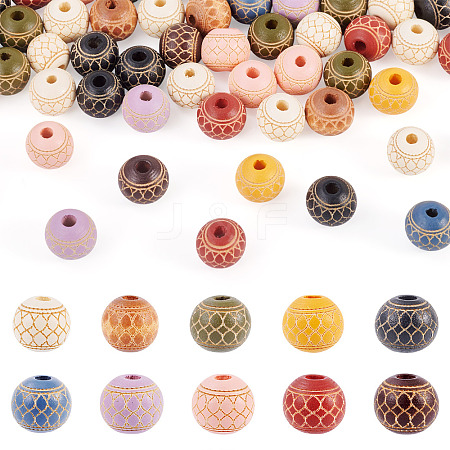 60Pcs Wood Beads WOOD-TA0002-79A-1