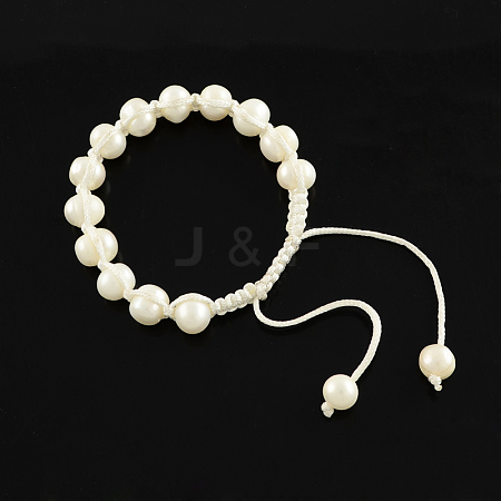 Freshwater Pearl Bead Braided Bracelets BJEW-R251-01-1