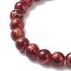 2Pcs Round Baking Paint Drawbench Style Glass Beaded Stretch Bracelet Sets BJEW-JB12652-5