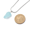 Natural Aquamarine Irregular Rough Nugget Pendant Necklace with 304 Stainless Steel Snake Chains NJEW-JN04021-5