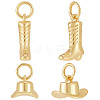 8Pcs 2 Style Rack Plating Brass Charms ZIRC-BBC0001-38-1