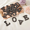 Alphabet Resin Rhinestone Patches DIY-TAC0005-45H-14