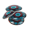 Geometric Flower Photo Glass Half Round/Dome Cabochons X-GGLA-N004-12mm-G31-3