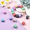 24Pcs 8 Colors Printed Opaque Acrylic Beads MACR-FS0002-47-5