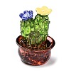 Transparent Resin Simulation Potted Cactus DJEW-F019-02B-1