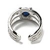 Natural Lapis Lazuli Adjustable Rings RJEW-K269-10P-08-3