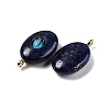 Dyed Natural Lapis Lazuli & Cubic Zirconia Pendants G-Z076-01G-08-2