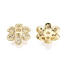 Brass Micro Pave Clear Cubic Zirconia Bead Caps KK-Q071-08G-02-2