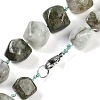 Dyed Natural White Jade Imitation Tourmaline Nuggets Beaded Necklaces for Women Men NJEW-K388-01K-3