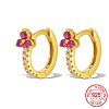 Real 18K Gold Plated 925 Sterling Silver Micro Pave Cubic Zirconia Hoop Earrings JU6681-11-1