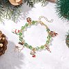 Christmas Alloy Enamel Charm Bracelets BJEW-JB12077-01-1