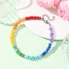 Dyed Natural Freshwater Shell Nuggets Beaded Chakra Anklets AJEW-AN00745-1