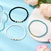 3Pcs 3 Colors Glass Seed Beaded Stretch Bracelet Sets for Women BJEW-JB11373-02-3