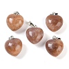 Natural Peach Moonstone Pendants G-J386-H13-P-1