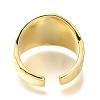 Rack Plating Brass Shell Open Cuff Rings for Women RJEW-M022-08G-3