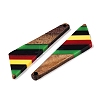 Jamaican Colour Epoxy Resin & Walnut Wood Pendants RESI-N039-122I-2