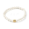 Round Natural Lava Rock Beads Stretch Bracelet for Girl Women BJEW-JB06973-2