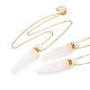 Natural Mixed Stone Bullet Shaped Perfume Bottle Pendant Necklaces G-B089-02G-2