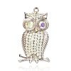 Owl Alloy Acrylic Rhinestone Big Pendants PALLOY-I115-56P-1