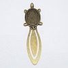 Tibetan Style Tortoise Bookmark Cabochon Settings X-TIBE-S156-AB-NR-1