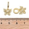 Rack Plating Brass Clear Cubic Zirconia European Dangle Charms KK-Q006-59G-01-3