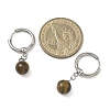 Natuarl Tiger Eye Round Hoop Earrings EJEW-JE06593-03-4