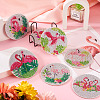 DIY Flamingo Theme Diamond Painting Acrylic Cup Mat Kits DIY-TAC0023-29-18