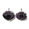 Natural Amethyst Copper Wire Wrapped Pendants G-K338-06P-03-1