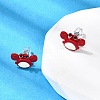 Brass Enamel Stud Earrings EJEW-A148-01A-3