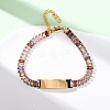 304 Stainless Steel Glass Link Chain Bracelets BJEW-G753-03G-03-2
