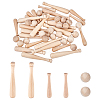 CHGCRAFT Unfinished Mini Wooden Half Drilled Beads WOOD-CA0001-25-1