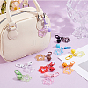 10Pcs 10 Colors Hollow Out Star Resin Pendant Decorations HJEW-BBC0001-42-4