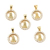 Rack Plating Brass Micro Pave Cubic Zirconia Pendants KK-K270-21G-2