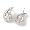 Teardrop Brass Stud Earrings for Women EJEW-Q772-03B-P-2