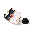 Couple Cat Shape with Red Heart Enamel Pins AL-CBAC438-01F-3