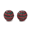 Stripe Pattern Polymer Clay Rhinestone Beads CLAY-NH0001-01-2