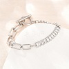 304 Stainless Steel Pave Clear Cubic Zirconia Link Bracelets BJEW-D460-10P-1