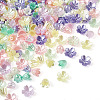  Jewelry 550Pcs 11 Colors Spray Paint ABS Plastic Imitation Pearl Beads MACR-PJ0001-06-13