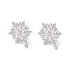 Christmas Theme Brass Micro Pave Cubic Zirconia Stud Earring Findings KK-Z065-11P-1