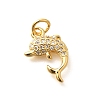 Brass Micro Pave Clear Cubic Zirconia Pendants KK-Q040-03C-G-1