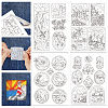 4 Sheets 11.6x8.2 Inch Stick and Stitch Embroidery Patterns DIY-WH0455-027-1