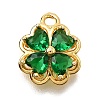 Brass Micro Pave Cubic Zirconia Pendants KK-D385-01G-02-1